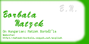 borbala matzek business card
